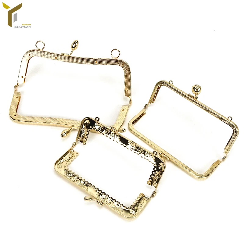 Metal Bag Frame Closure Hardware Metal Box Clutch Frame Ladies Clutch Metal Frame Kiss Clasp Lock DIY Craft