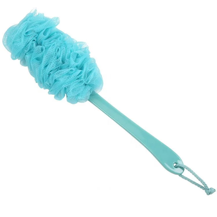 Wholesale Long Handle PE Mesh Loofah Shower Scrubber Exfoliating Luffa Back Bath Body Brush