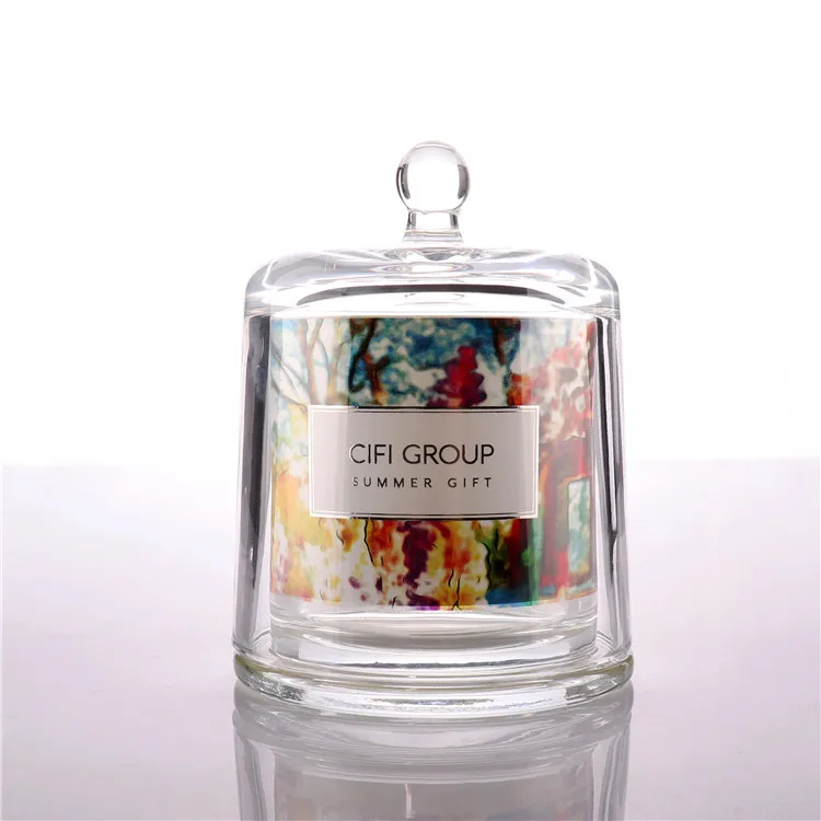 
BOYE Wholesale Luxury Home Decoration Empty Candle Glass Jar With Dome Lid 