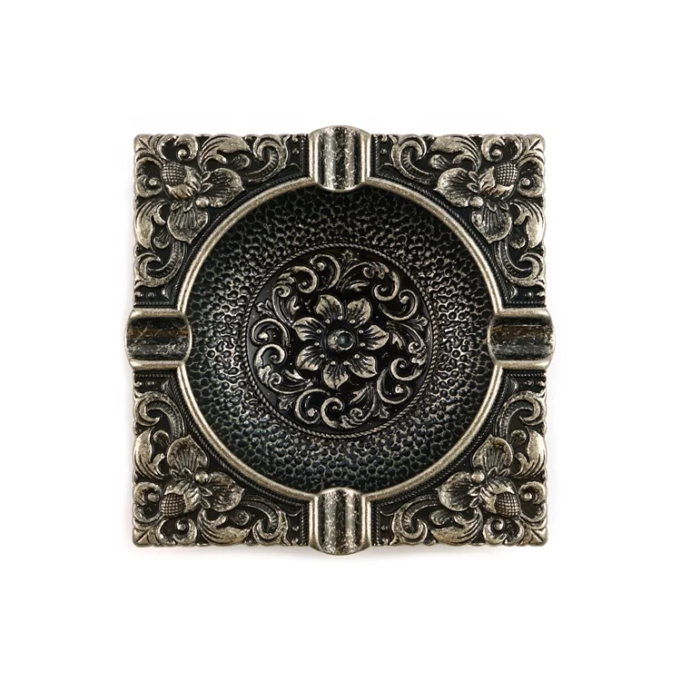 Wholesale Factory Custom Unique Metal Antique Gold Ashtray Cigar