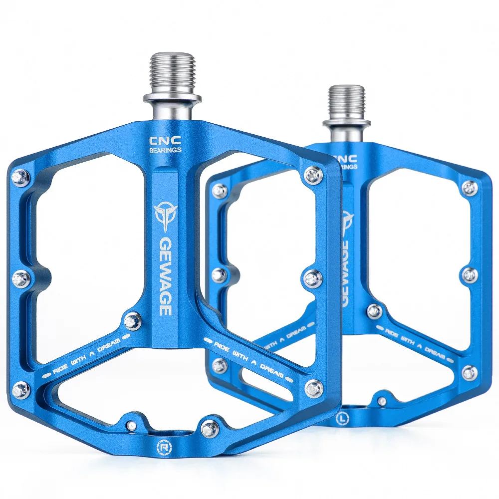 GEWAGE MTB bike pedal aluminum alloy 3 Bearings Widen Anti-slip Bicycle Pedals