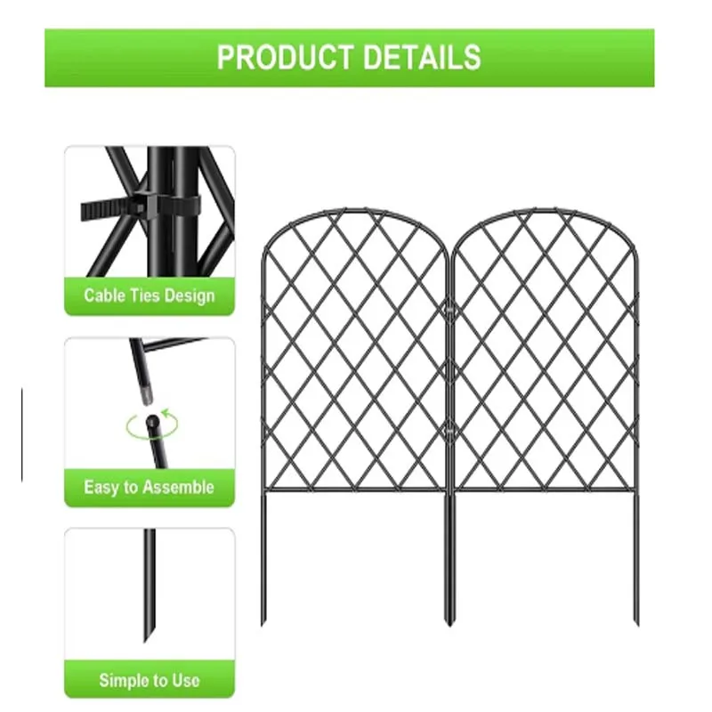 US 25 Piece 24 Panels Garden Fence Rust Proof Metal Without Digging Animal Barrier Flower Bed Fencing For Yard Landscape Patio