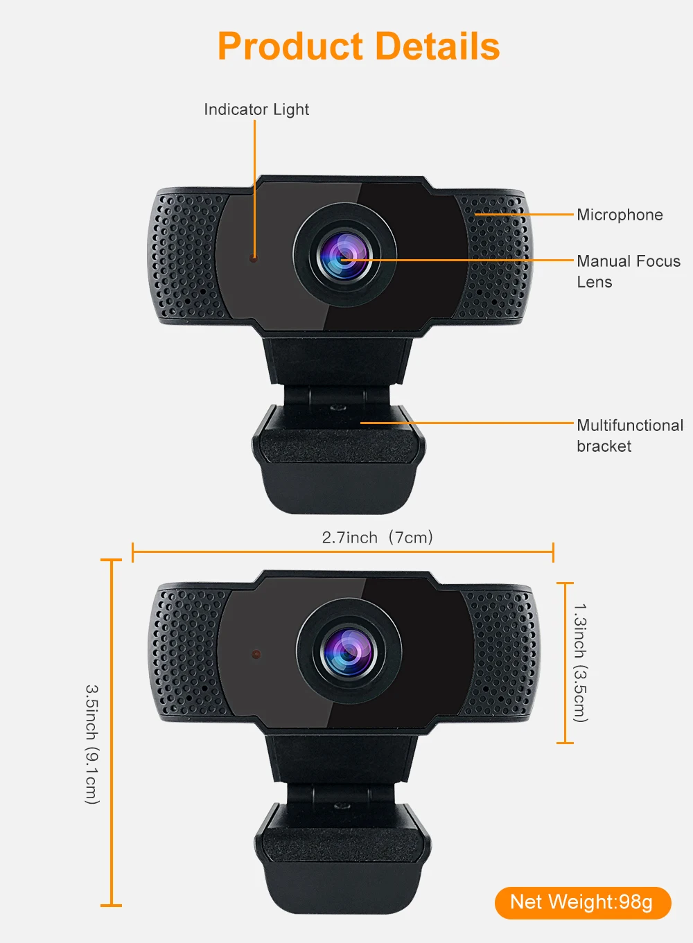  Full HD USB 2.0 interface plug play Computer web Camera Network Live Meeting Online Class Discussion 1080p Video