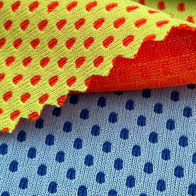 Sustainable football/basketball jersey Dry Fit 100 polyester knitted yarn-dyed Cation honeycomb mesh fabric 150gsm