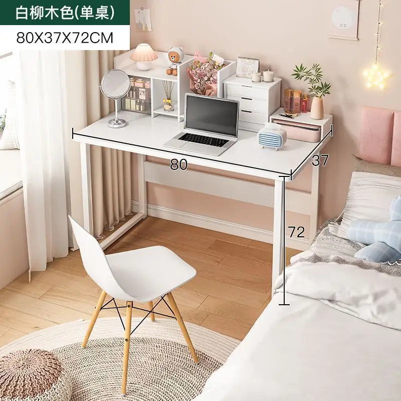 PC Laptop White Color Simple Design Hot Sale Popular Metal Frame and Wooden Computer WorkstationTable