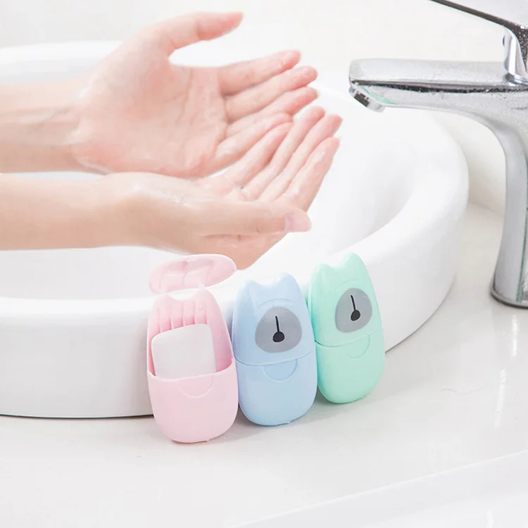 
Private Label Clean hand Disposable Cute Travel Portable Soap Tablets Mini Paper Soap Sheets 