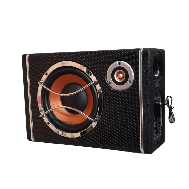 
6 inch subwoofer speaker solid wooden case thin car sound system speaker 12V car audio subwoofer 