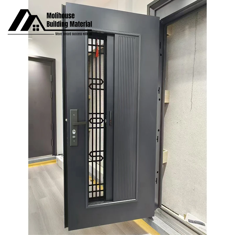 Classic American Standard Main Entry Doors Hurricane Impact Fire Resistant Security Exterior Aluminum Front Doors