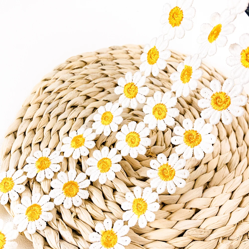 2yard/lot Daisy Lace Trim High Quality Flower Lace Fabric Embroidery Handmade Patchwork Ribbon DIY Apparel Sewing Accessories