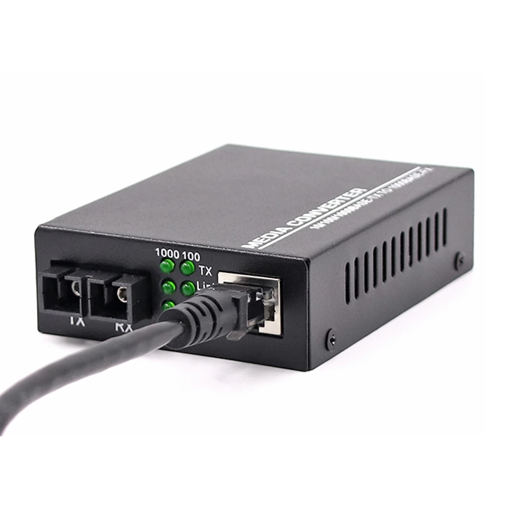 
1000M RJ45 SC Connector Gigabit Single Mode dual Fiber Wdm 20km Fast Ethernet Fiber Optic Media Converter 