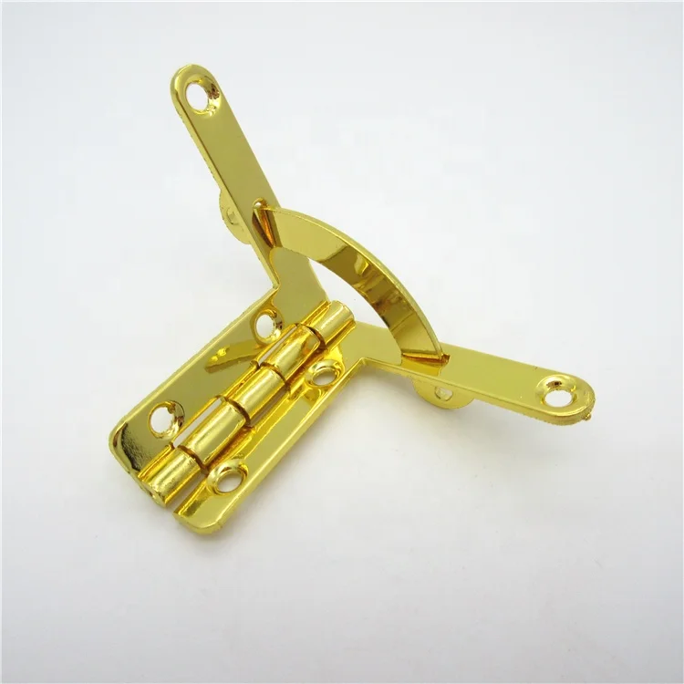 Factory supply high quality 90 /105 degree shiny gold quadrant hinge for wooden boxes