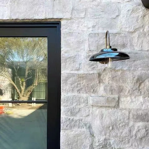 beige cream white off color stone wall siding cladding veneer landscape house decoration design