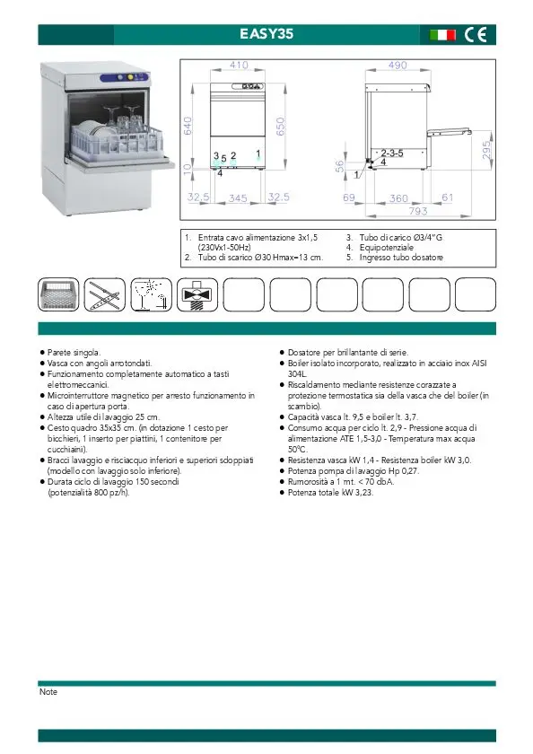 Best Compact Stainless Glasswasher - EASY 35 With Double Skinned Door - For Streamlined Operations