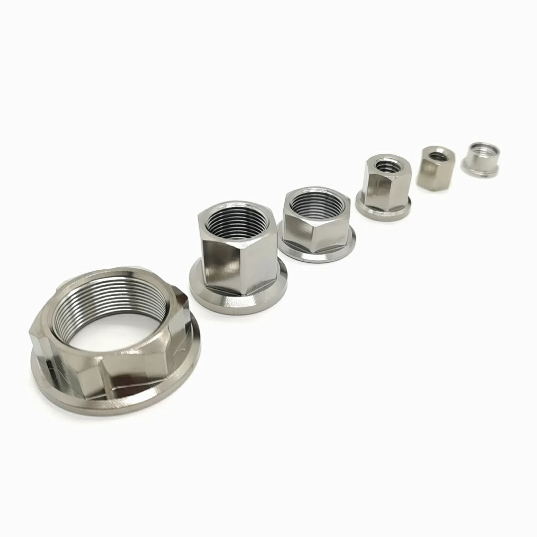 China  supply  Precision  titanium flange  nuts M6 M8 M10 M4 M12 CNC process machining  turning  and milling service