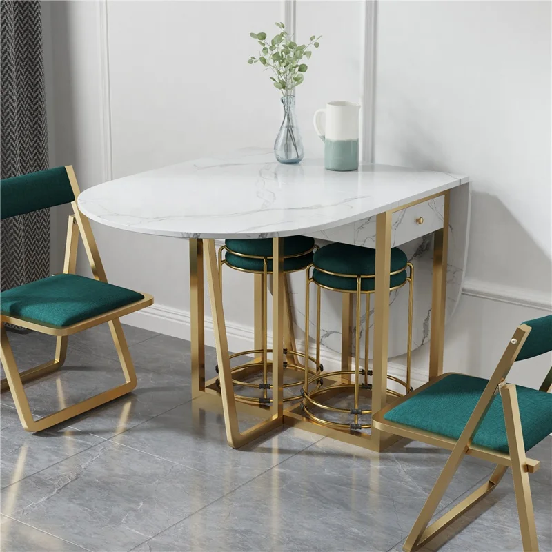 Factory Price Folding Dinning Table Marble Designs Extendable Dining Table