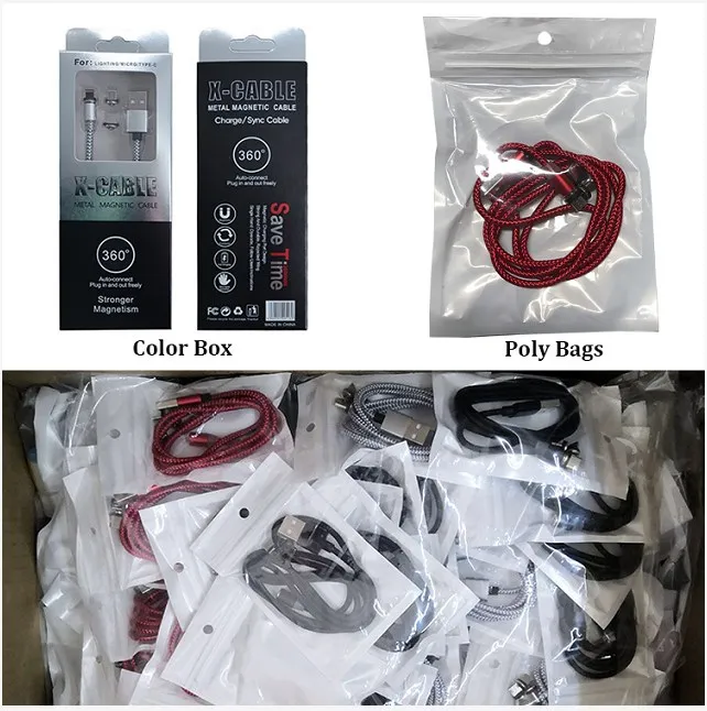 1m 2m 3m USB charging Cable Cell Phone 3 in 1 Magnetic Usb Cable For iPhone type c micro tips