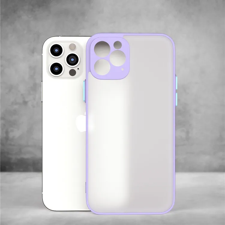  Чехол для iphone 12 pro max Аксессуары мобильных телефонов двухцветный Прозрачный матовый чехол 0 5 мм из ТПУ и поликарбоната 11 задняя