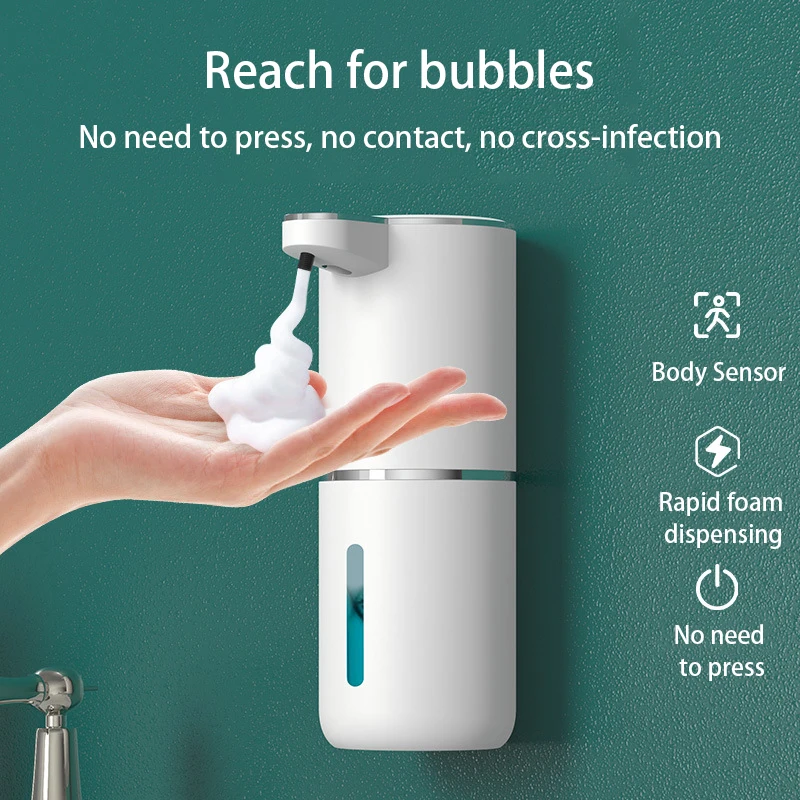 New Automatic Induction Soap Dispenser Bathroom Infrared Induction Soap Dispenser Wall Mounted Foaming Sensor Soap Dispenser