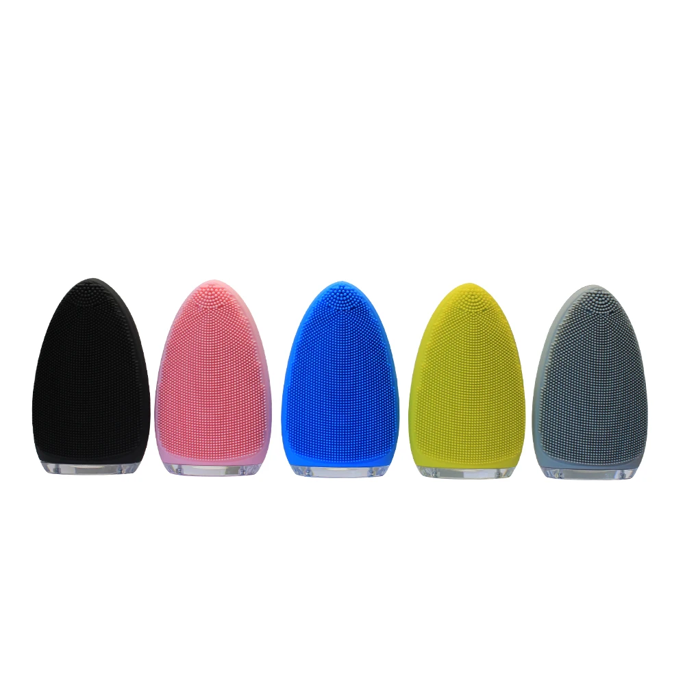 Custom Logo Mini Face Care Deep Clean Rechargeable USB Vibrating Facial Cleansing Brush Electric Silicone Facial Cleansing Brush