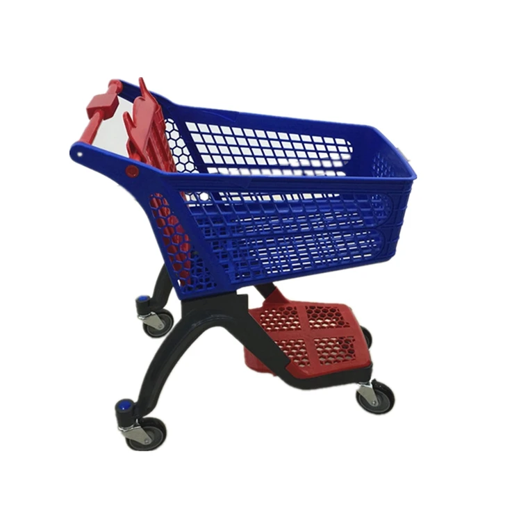 Cheap 210L All Plastic Enhanced Shopping Cart Grocery Store Steel Trolley Supermarket Shopping Carts