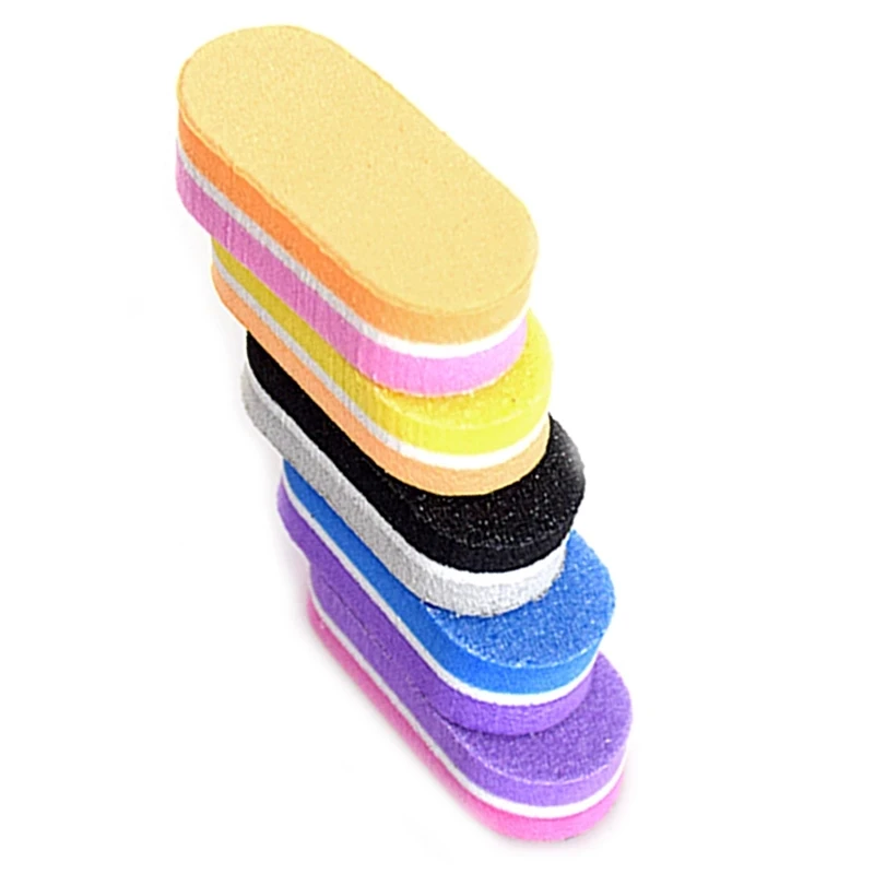 Mini Nail Files Colorful Sponge  100 180 Nail File Buffer Block Pedicure and Manicure Nail Tools Kit