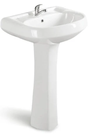 Custom color bathroom pink pedestal wash basin sink