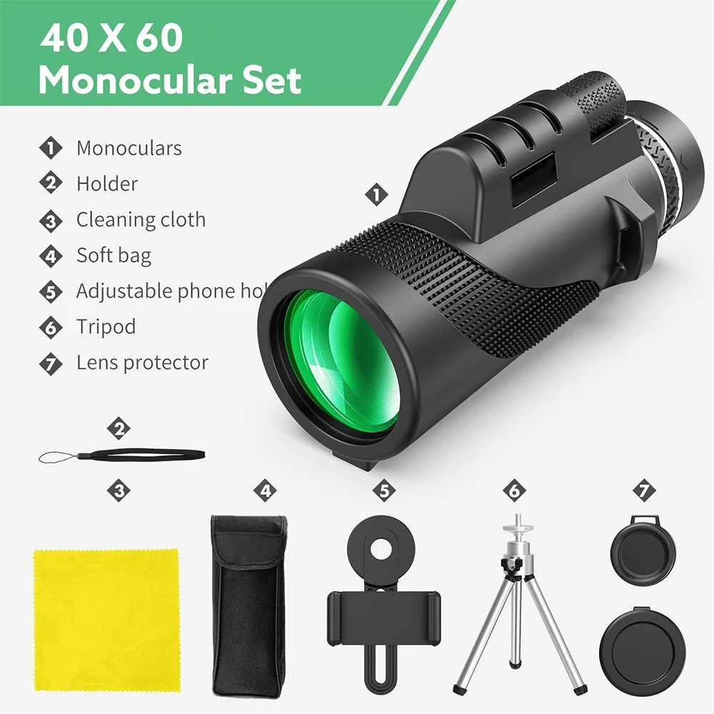 50x60 Night Vision Monocular High Power Dual Focus Optics Monocular Zoom Telescopes For Sale For Mobile Phone