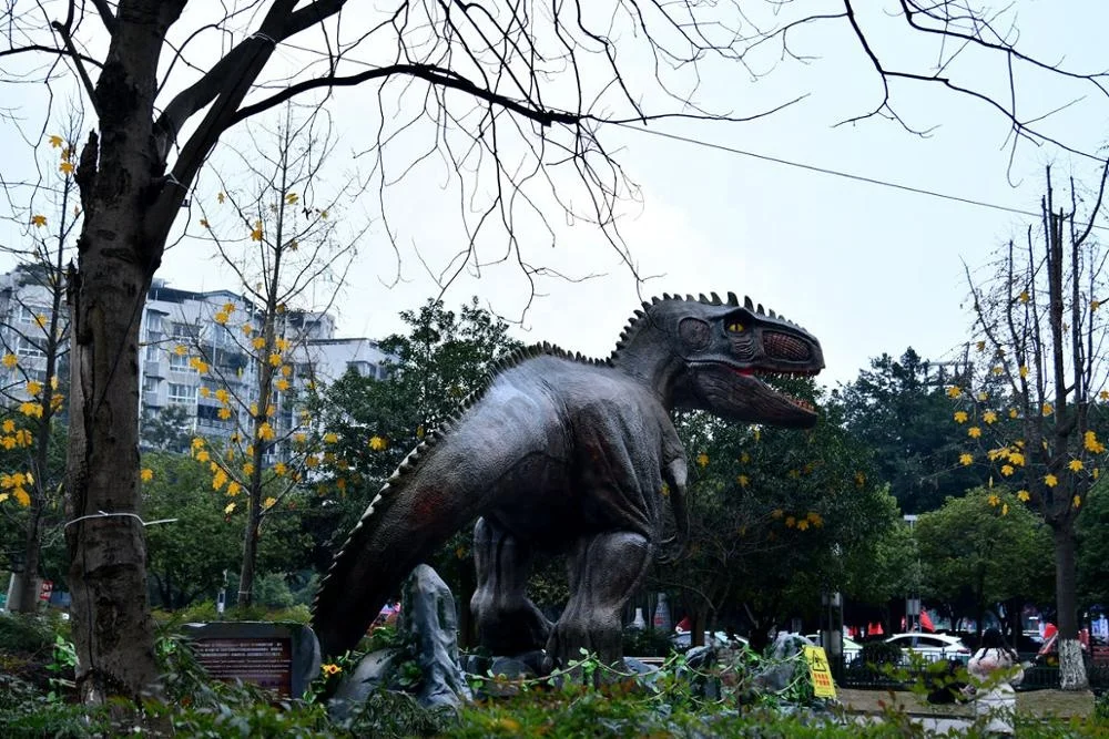 park jurassic life size animatronic t-rex dinosaur