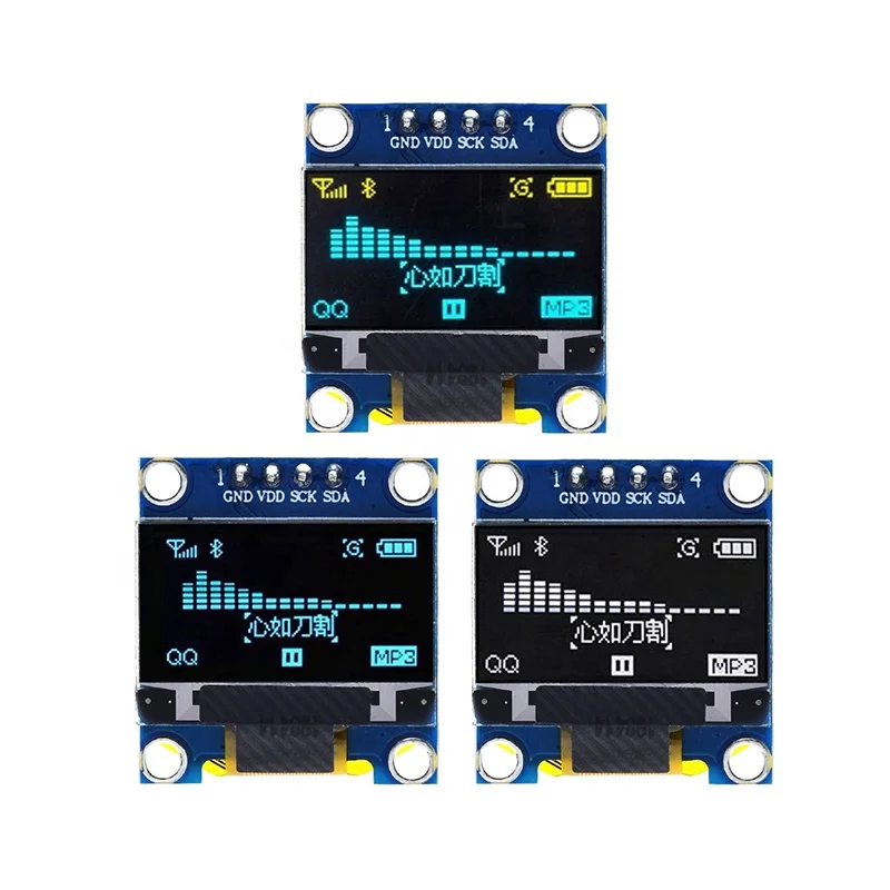 0.96 Inch White Blue Yellow Blue Dual Color I2C IIC Interface Screen Oled Monitor lcd Module 12864 lcd Display