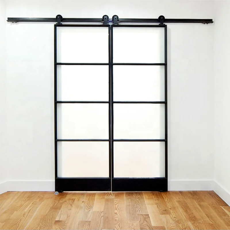 Restaurant partition wall and sliding door customization, cubicle glass door design, double toughened glass sliding door