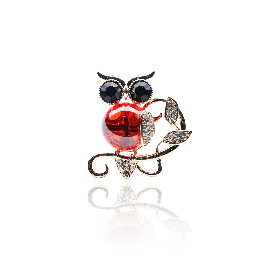 
YANYI High Grade Diamond Set Red Blue - Eyed Owl Brooch Cute Cute Animal Brooch Pin Gift 