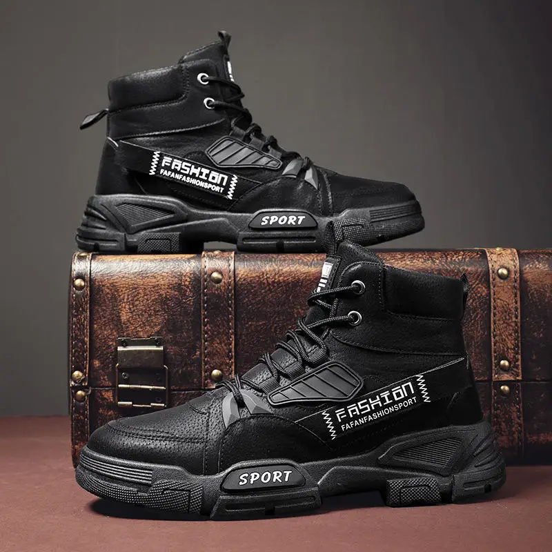Мужские резиновые теплые рабочие ботинки на шнуровке, осенне-зимние ботинки, мужские зимние ботинки