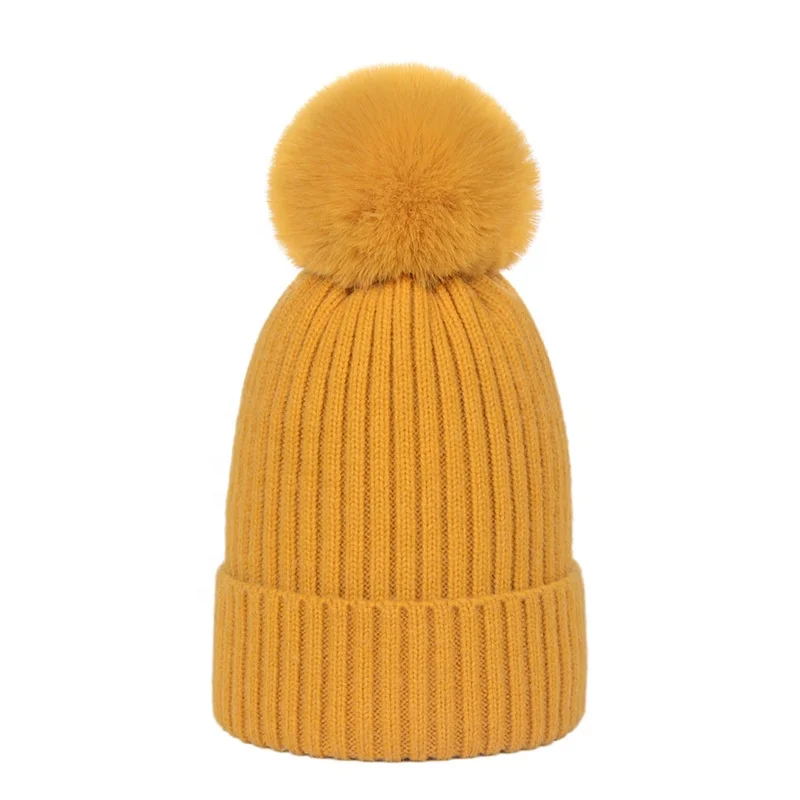 New Plain Women Winter Crochet hat  Beanies Hats With Pom