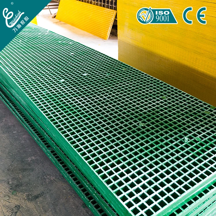 The Most Durable Fire Retardant Chemical Corrosion Resistance Molded Pull Extruded Mesh FRP Walkway Floor
