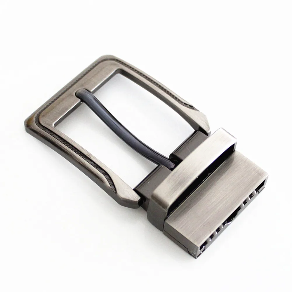 Brushed 3.5cm Rotating Zinc Alloy Metal Reversible Belt Pin Buckle