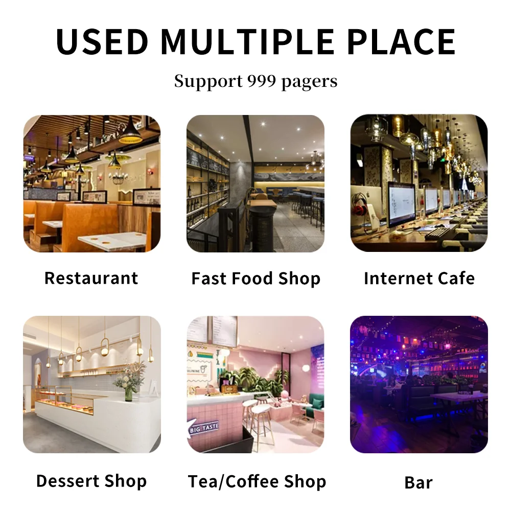 Strong Signal Wireless Restaurant Food Pager System Buzzer for Fast Food