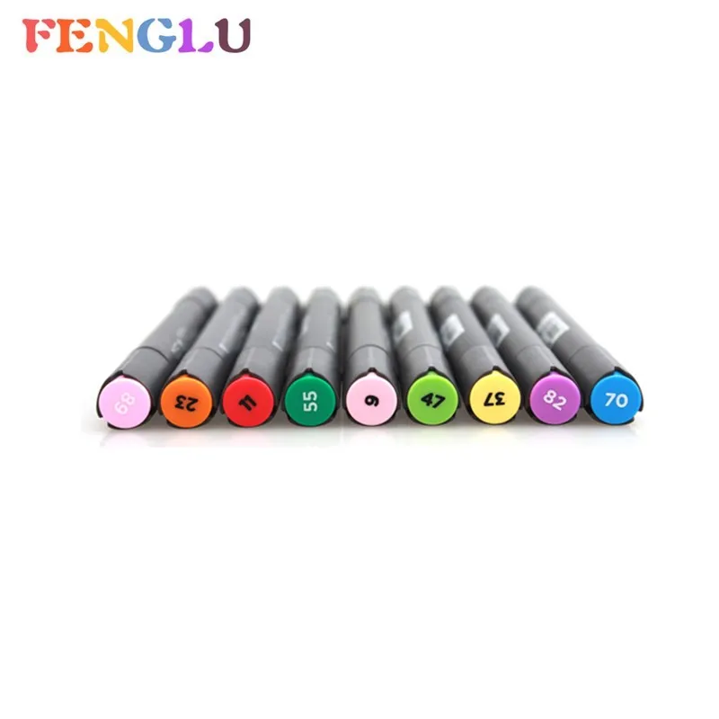 Dual tip alcohol marker pen black body