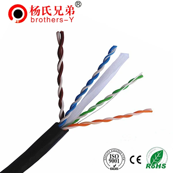 305m single double jacket outdoor waterproof cat6 UTP/FTP copper cca 4 pair 1000ft cat6a  lan cable network cable