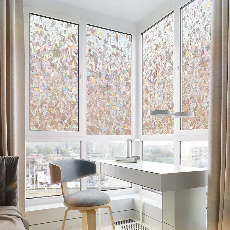 Многоразмерная Радужная оконная пленка 3D нетоксичное стекло для дома статическое Приклеивание витражная декоративная из