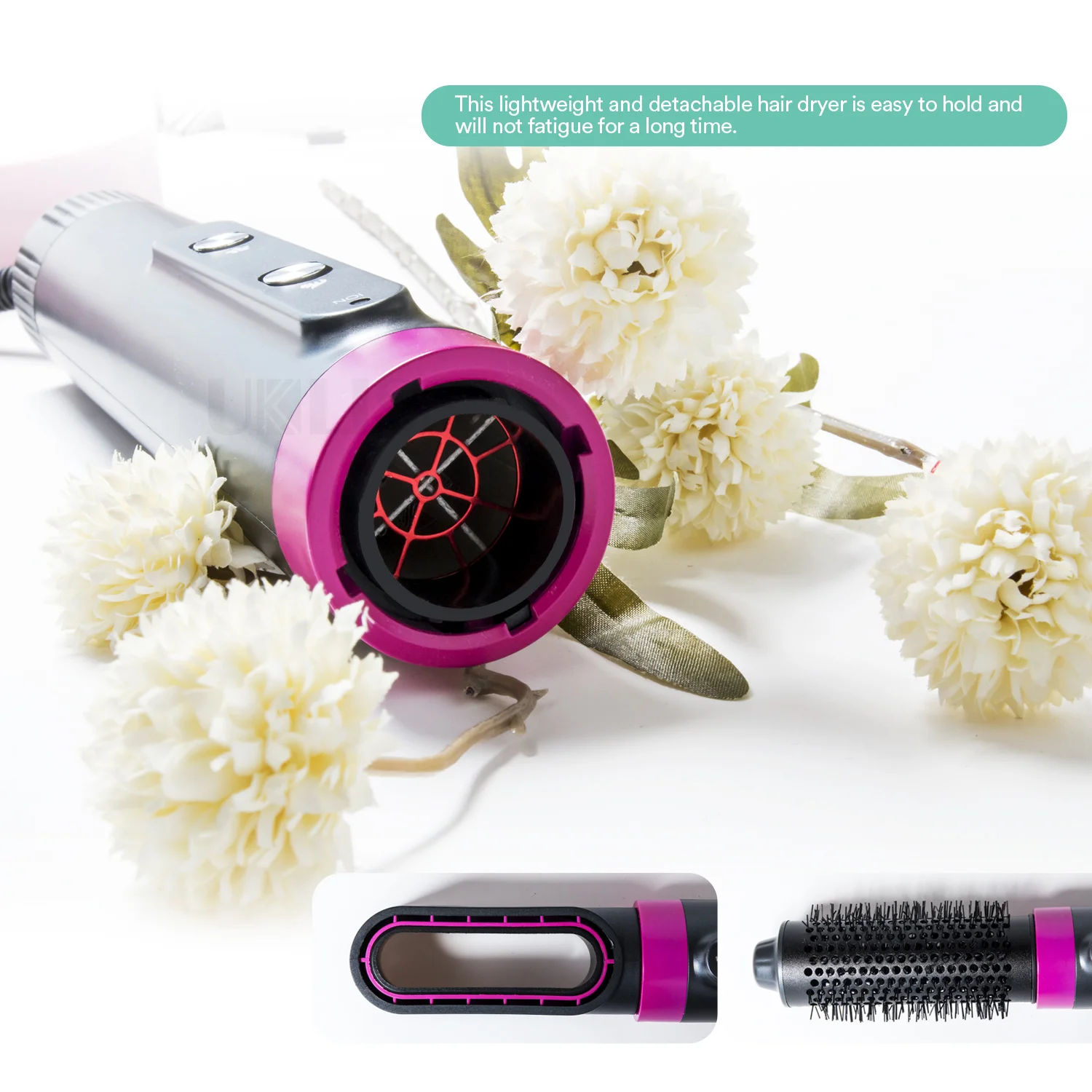 5 in 1 Styler Volume Shape Multi Functional Curling Straightening Comb Straightener Electric Iron Comb Hair Curler Set