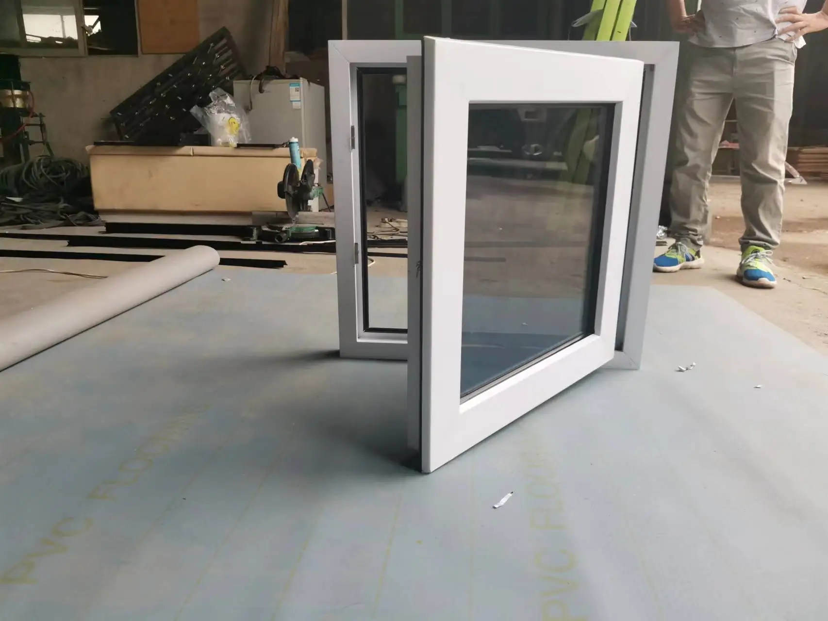 Factory price UPVC house doors windows 3 panel Double Tempered Glazed PVC casement windows