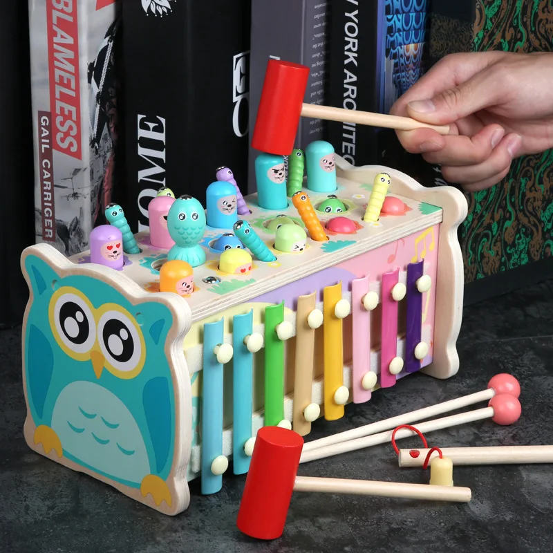 Multi-functional early education owl whack-a-mole tapping and tapping action training concentration toy