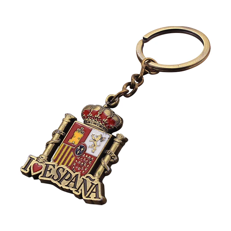 Direct Selling Color Filled Sweden Souvenir Keychain Spain Tourist Souvenir Keychain