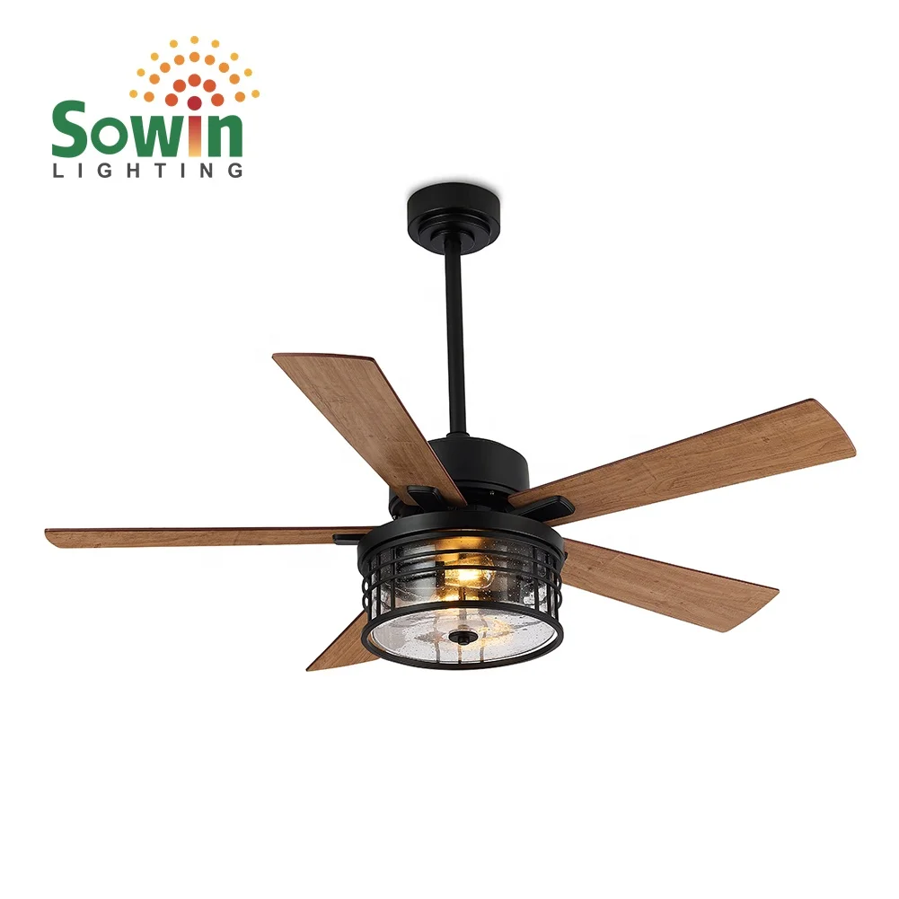 52 inch decorative lighting ceiling fan lamp with led light indoor E26 110V Remote Control