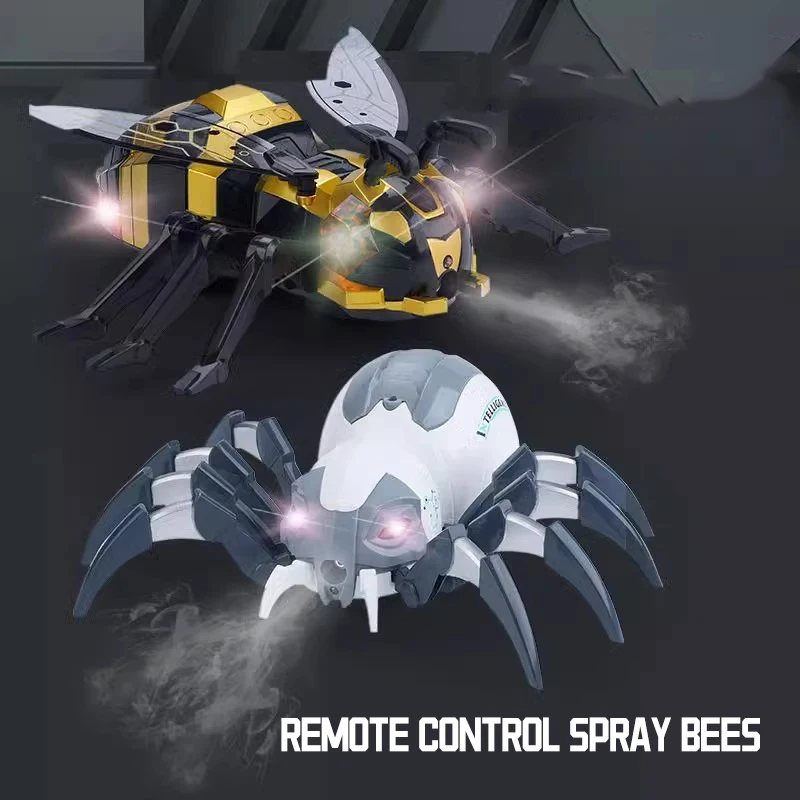 Kids Toy 2.4g Rc Animal Toys Smart Mist Spray Dancing Mechanical Remote Control Honey Bee Toy With Music