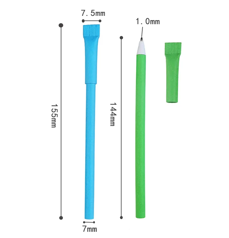 Wholesale custom logo very cheap ballpen printing/recycle kraft paper ballpoint pen/advertisement of ballpen supplier