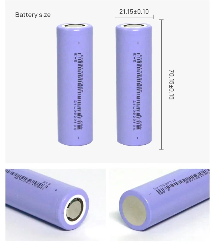-INR21700 battery 21700 40P battery rechargeable high capacity cells 21700 4000mah 3.7v/3.6v