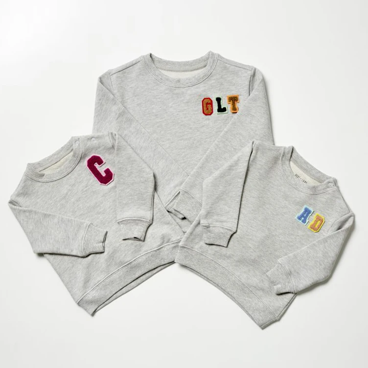 
Mommy and baby matching winter clothes custom logo sweatshirt mommy and me outfit clothes 