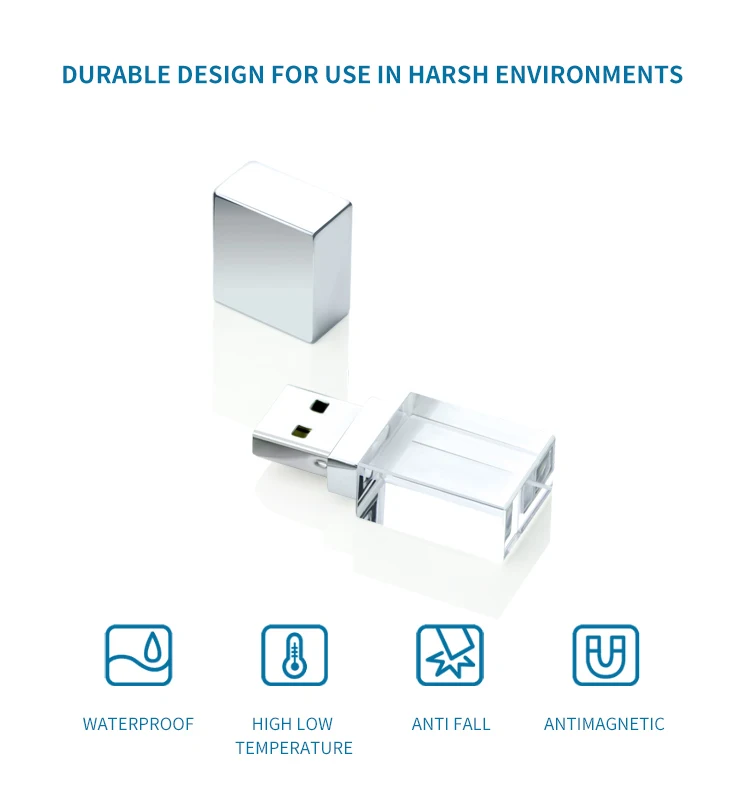 2021 gift usb memory drive crystal large capacity 4GB 32GB 64GB pendrive usb flash drive custom logo 128GB pendrive