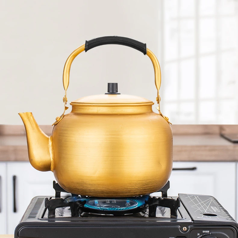 Aluminum yellow tea water kettle stove top whistling kettle Large Capacity Gas Water Kettle